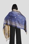 Sax Mavi Gold Pashmina Şal