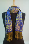 Sax Mavi Gold Pashmina Şal