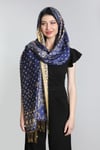 Sax Mavi Gold Pashmina Şal