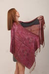 Shawl %100 İpek Çift Taraflı Pembe Bakır Multi Şal (70x190 cm)