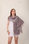 Shawl %100 Pamuk Çiçek Desenli Çift Taraflı Şal (70x180cm)