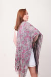 Shawl %100 Pamuk Çiçek Desenli Çift Taraflı Şal (70x180cm)
