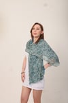 Shawl %100 Pamuk Desenli Pastel Mint Yeşili Çift Taraflı Şal (70x180 cm)