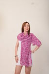 Shawl %100 Pamuk Fuşya Renk Çiçek Desenli Çift Taraflı Şal (70x180 cm)