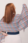 Shawl %100 Pamuk Geometrik Desenli Çok Renkli Atkı Şal (45x160 cm)