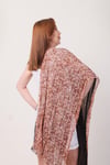 Shawl %100 Pamuk Kiremit Rengi Çiçek Desenli Çift Taraflı Şal (70x180 cm)