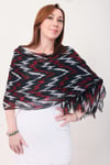 Shawl %100 Pamuk Zigzag Çizgi Desenli Çift Taraflı Şal (70x180cm)