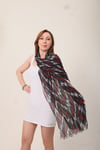 Shawl %100 Pamuk Zigzag Çizgi Desenli Çift Taraflı Şal (70x180cm)