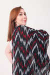 Shawl %100 Pamuk Zigzag Çizgi Desenli Çift Taraflı Şal (70x180cm)
