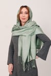 Shawl Adaçayı Çift Taraflı Multi %100 İpek Şal (56x 110 cm)
