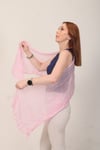 Shawl Lüks %100 Pamuk Açık Pembe Bürümcük Şal (65x175 cm)
