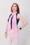 Shawl Lüks %100 Pamuk Açık Pembe Bürümcük Şal (65x175 cm)