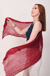 Shawl Lüks %100 Pamuk Bordo Bürümcük Şal (65x175 cm)