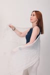Shawl Lüks %100 Pamuk Ekru Bürümcük Şal (65x175 cm)