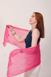 Shawl Lüks %100 Pamuk Fuşya Bürümcük Şal (65x175 cm)