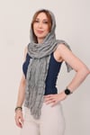 Shawl Lüks %100 Pamuk Gri Bürümcük Şal (65x175 cm)