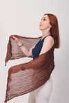 Shawl Lüks %100 Pamuk Kahve Bürümcük Şal (65x175 cm)