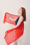 Shawl Lüks %100 Pamuk Kırmızı Bürümcük Şal (65x175 cm)