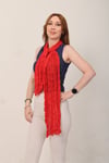 Shawl Lüks %100 Pamuk Kırmızı Bürümcük Şal (65x175 cm)