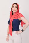 Shawl Lüks %100 Pamuk Kırmızı Bürümcük Şal (65x175 cm)