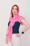 Shawl Lüks %100 Pamuk Pembe Bürümcük Şal (65x175 cm)