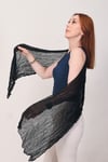 Shawl Lüks %100 Pamuk Siyah Bürümcük Şal (65x175 cm)