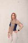 Shawl Lüks %100 Pamuk Sütlü Kahve Bürümcük Şal (65x175 cm)
