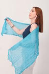 Shawl Lüks %100 Pamuk Turkuaz Bürümcük Şal (65x175 cm)