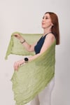 Shawl Lüks %100 Pamuk Yağ Yeşili Bürümcük Şal (65x175 cm)