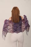 Shawl Lüks İpek Mor Çok Renkli Şal (54x188 cm)