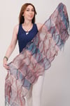 Shawl Lüks İpek Turkuaz Somon Çok Renkli Şal (54x188 cm)