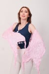 Shawl: Lüks Saten İpek Pudra Krinkle Şal (68x190 cm)