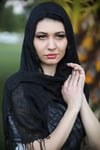 Siyah Renk %100 Keten Desenli Şal