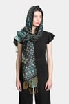 Siyah Turkuaz Pashmina Şal