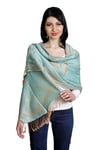 Turkuaz Cappuccino Cotton - Viscon Şal
