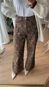 DESENLİ BOL PAÇA DENİM  PANTOLON