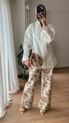 DESENLİ BOL PAÇA DENİM  PANTOLON