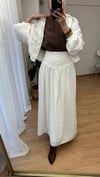 KORSAJLI UZUN ÖNÜ DÜĞMELİ ETEK