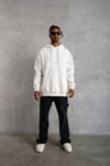 3 İplik Kapşonlu Sweatshirt Hoodie - Beyaz