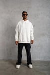 3 İplik Kapşonlu Sweatshirt Hoodie - Beyaz