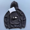 3 İplik Şardonlu Tam Fermuarlı Kapüşonlu Arka Çanta Detaylı Sweatshirt - Siyah