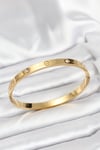 316L Çelik Gold Renk Zirkon Taşlı 65 mm Kadın Kelepçe Bileklik