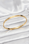 316L Çelik Gold Renk Zirkon Taşlı 65 mm İnce Kadın Kelepçe Bileklik 5886