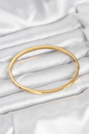316L Çelik Gold Renk Zirkon Taşlı 65 mm İnce Kadın Kelepçe Bileklik 5886