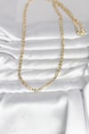 CM 14K Gold Renk Lazer Kesim Zincirli Model 60 cm Kadın Kolye