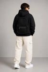 Erkek 3 İplik Şardonlu Tam Fermuarlı Kapüşonlu Arka Çanta Detaylı Sweatshirt - Siyah