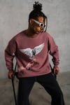 Erkek Güvercin Baskılı Sweatshirt - Gül Kurusu
