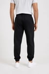 Erkek İki İplik Beli Lastikli Bağcıklı Regular Fit Jogger Eşofman Altı - Siyah