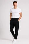 Erkek İki İplik Beli Lastikli Bağcıklı Regular Fit Jogger Eşofman Altı - Siyah