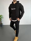 Erkek Kapşonlu Sweatshirt – Oversize Üç İplik Şardonlu Hoodie, “Other Lives” Ön - Arka Baskılı, Kanguru Cepli, Kışlık Rahat Günlük Stil - Siyah